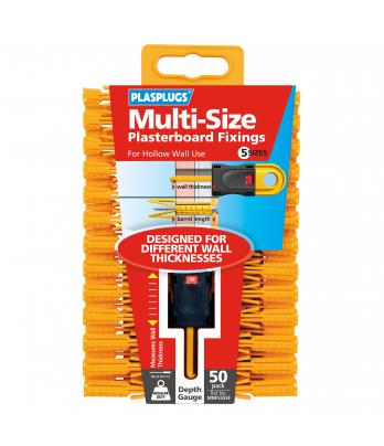 50 x Multi-Size Plasterboard Fixings Clip Pack