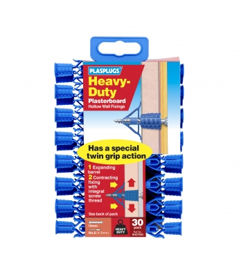 30 x Heavy Duty Plasterboard Fixings Clip Pack