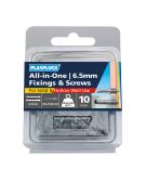 10 x 6.5mm All-in-One Multipurpose Fixings & Screws