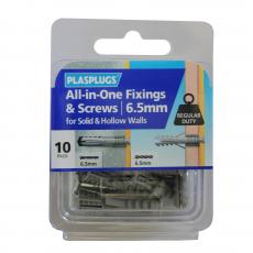 10 x 6.5mm All-in-One Multipurpose Fixings & Screws
