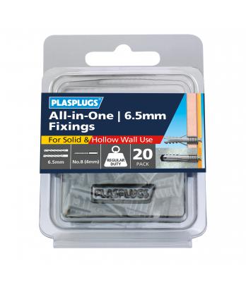 20 x 6.5mm All-in-One Multipurpose Fixings
