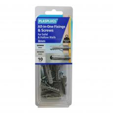 10 x 8mm All-in-One Multipurpose Fixings & Screws