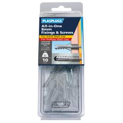 10 x 8mm All-in-One Multipurpose Fixings & Screws