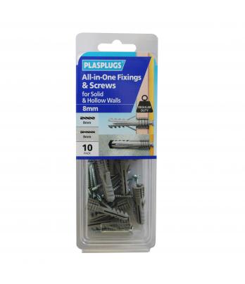 10 x 8mm All-in-One Multipurpose Fixings & Screws