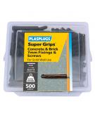500 x Heavy Duty Brown Supergrips Bulk Pack With Screws