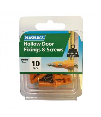 10 x Hollow Door Regular Duty Fixings & Screws