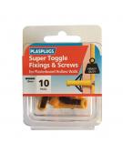 10 x Super Toggle Heavy Duty Anchors &  Screws