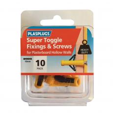 10 x Super Toggle Heavy Duty Anchors &  Screws