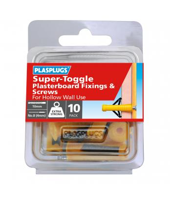 10 x Super Toggle Heavy Duty Anchors &  Screws