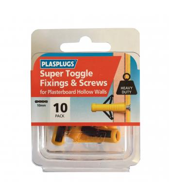 10 x Super Toggle Heavy Duty Anchors &  Screws