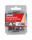 10 x Regular Duty Plasterboard Fixings & Screws