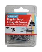 10 x Regular Duty Plasterboard Fixings & Screws