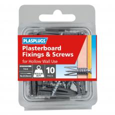 10 x Regular Duty Plasterboard Fixings & Screws