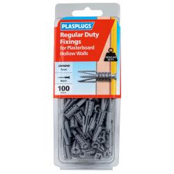 100 x Regular Duty Plasterboard Fixings
