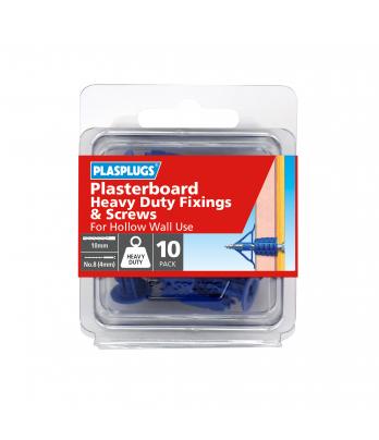 10 x Heavy Duty Plasterboard Fixings and Screws