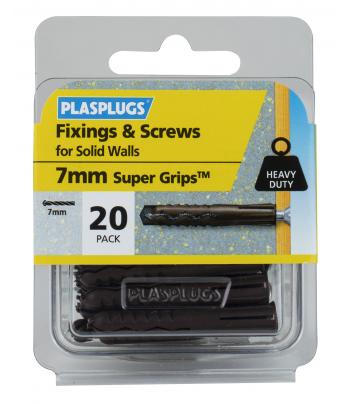20 x Heavy Duty Brown Supergrips & Screws