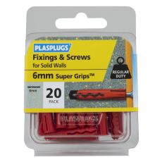 20 x Regular Duty Red Supergrips & Screws