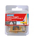 5 x Super Toggle Heavy Duty Anchors &  Screws