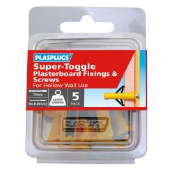 5 x Super Toggle Heavy Duty Anchors &  Screws