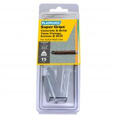 15 x Heavy Duty Brown Supergrips Pack with Screws and Drill Bit