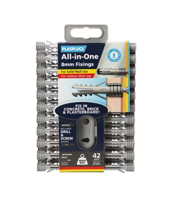 All-in-One 8mm Fixings Clip Pack x 42