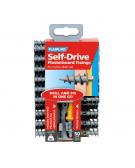 50 x Nylon Self Drive Regular Duty Fixings Clip Pack + Drill & Driver