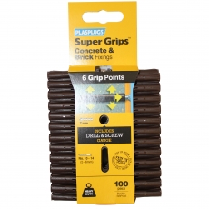 Plasplugs SBP 503 Solid Wall Super Grips™ Fixings Brown 100 