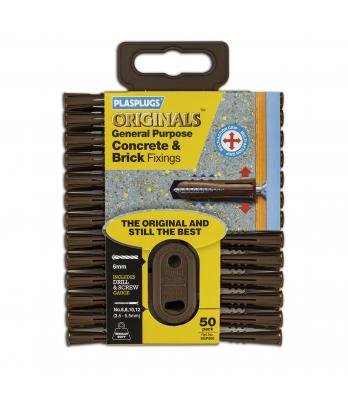 50 x Original Regular Duty Concrete & Brick Fixings Clip Pack