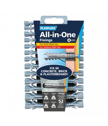 52 x All-in-One Multipurpose Fixings Clip Pack