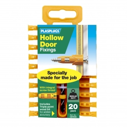 20 x Hollow Door Regular Duty Fixings Clip Pack + Drill