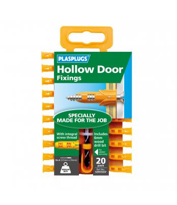 20 x Hollow Door Regular Duty Fixings Clip Pack + Drill