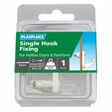 1 x Hollow Door Single Fixing Hook