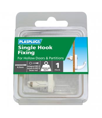 1 x Hollow Door Single Fixing Hook