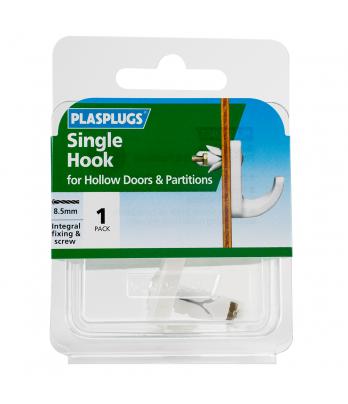 1 x Hollow Door Single Fixing Hook