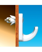 1 x Hollow Door Single Fixing Hook